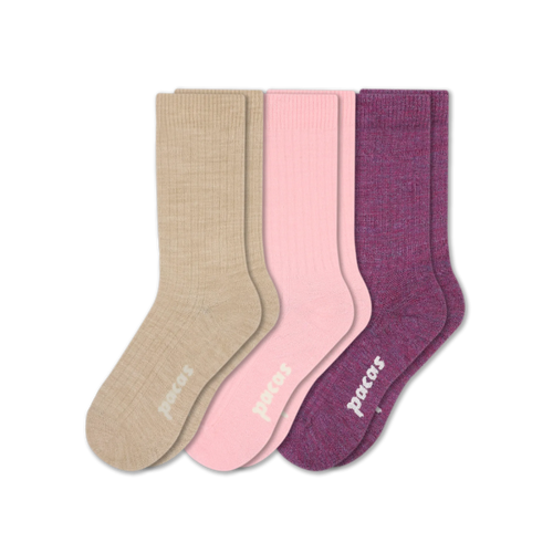 3 Pack - Women's Light-Weight Crew Pacas Socks