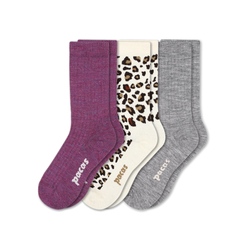 3 Pack - Women's Light-Weight Crew Pacas Socks