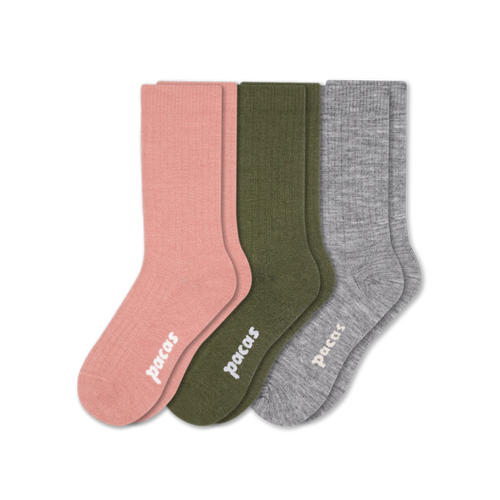 3 Pack - Women's Light-Weight Crew Pacas Socks