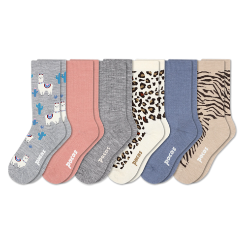 6 Pack - Women's Light-Weight Crew Pacas Socks