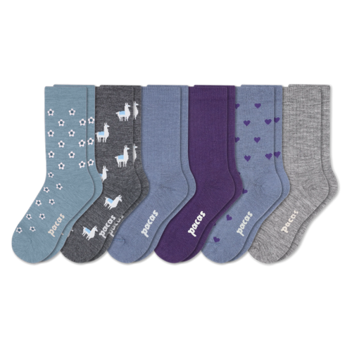 6 Pack - Women's Light-Weight Crew Pacas Socks