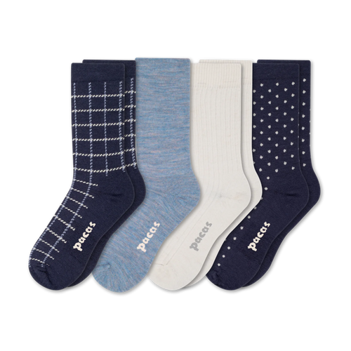 4 Pack - Women's Light-Weight Crew Pacas Socks