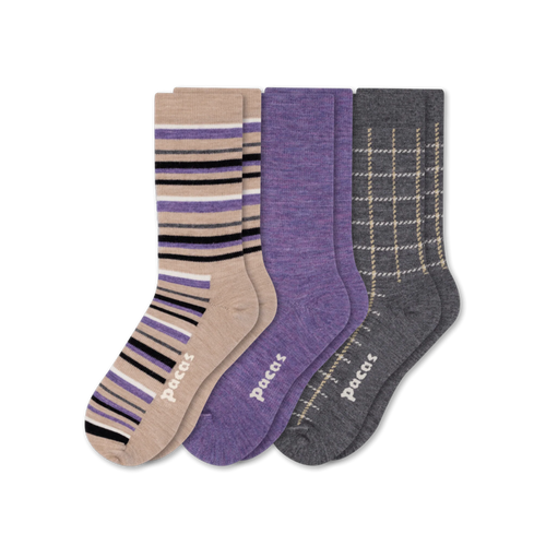 3 Pack - Women's Light-Weight Crew Pacas Socks