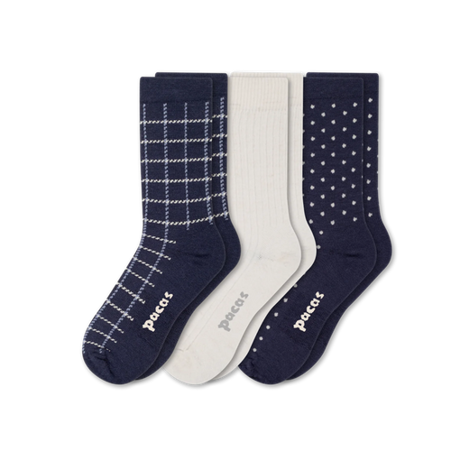 3 Pack - Women's Light-Weight Crew Pacas Socks