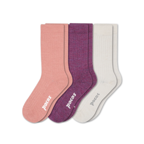 3 Pack - Women's Light-Weight Crew Pacas Socks