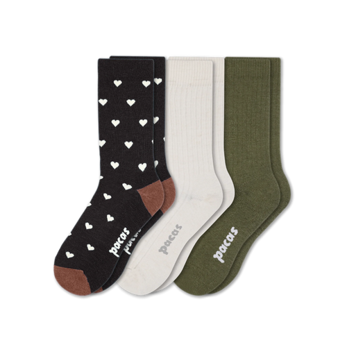 3 Pack - Women's Light-Weight Crew Pacas Socks