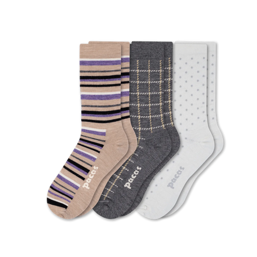 3 Pack - Women's Light-Weight Crew Pacas Socks