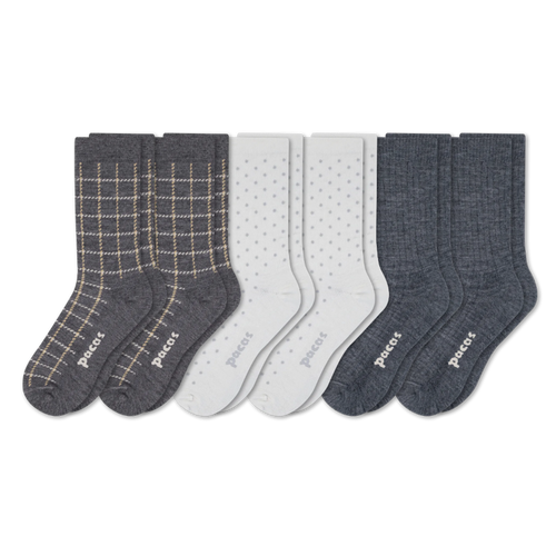 6 Pack - Women's Light-Weight Crew Pacas Socks