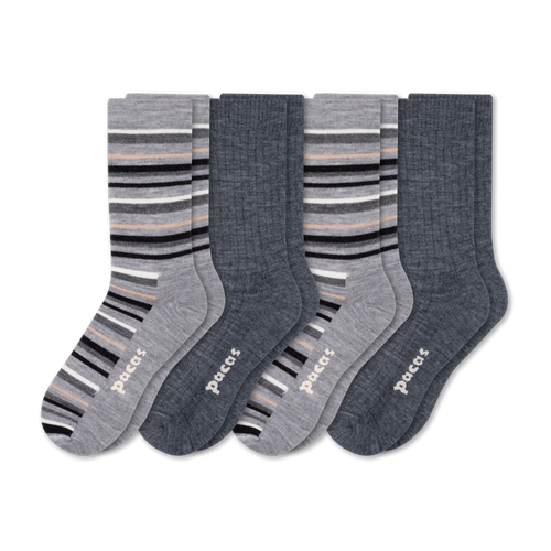 4 Pack - Women's Light-Weight Crew Pacas Socks
