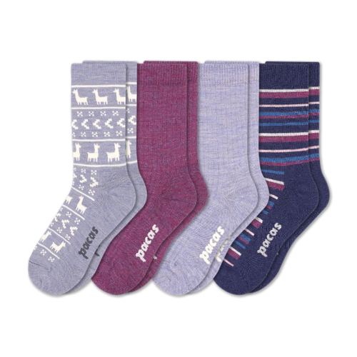 4 Pack - Women's Light-Weight Crew Pacas Socks