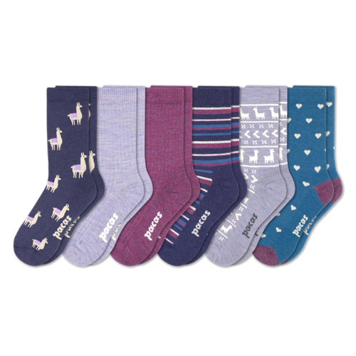 6 Pack - Women's Light-Weight Crew Pacas Socks