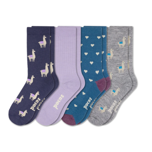 4 Pack - Women's Light-Weight Crew Pacas Socks