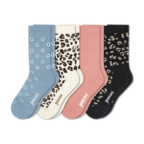4 Pack - Women's Light-Weight Crew Pacas Socks