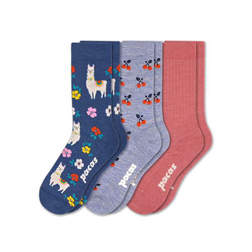 3 Pack - Women's Light-Weight Crew Pacas Socks