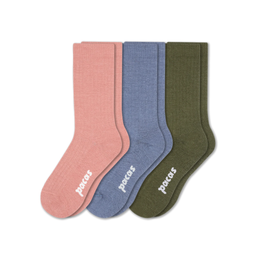 3 Pack - Women's Light-Weight Crew Pacas Socks