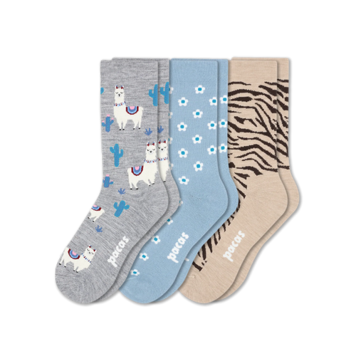 3 Pack - Women's Light-Weight Crew Pacas Socks