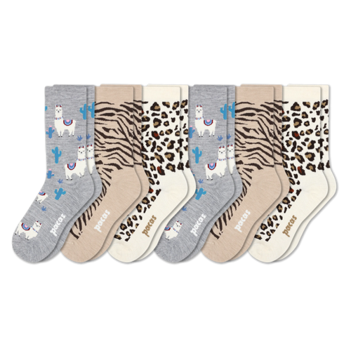 6 Pack - Women's Light-Weight Crew Pacas Socks