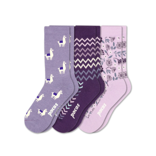 3 Pack - Women's Light-Weight Crew Pacas Socks