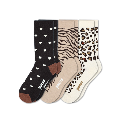 3 Pack - Women's Light-Weight Crew Pacas Socks