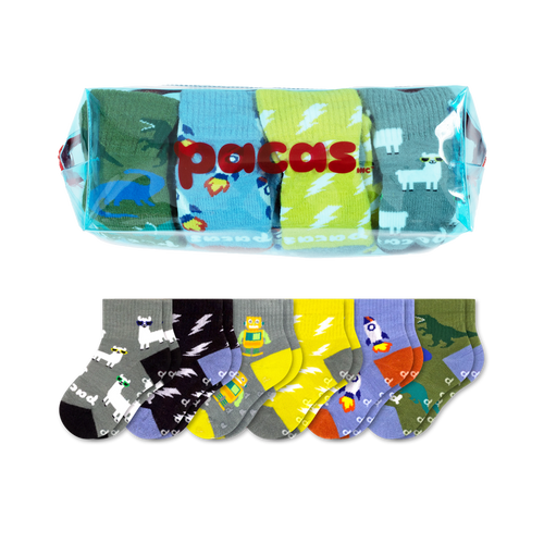 6 Pack - Toddler Pacas Gripper Socks