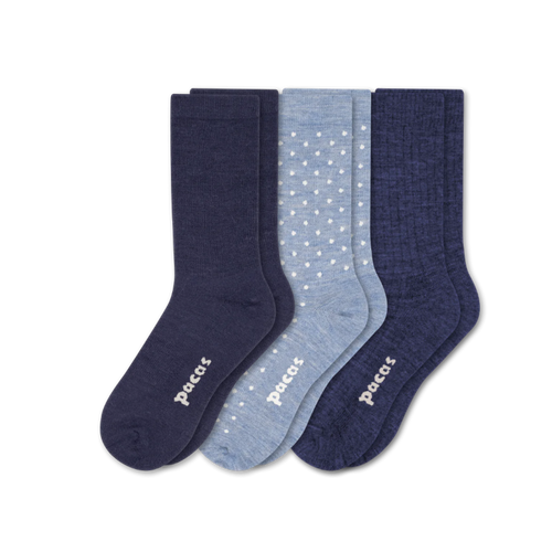 3 Pack - Women's Light-Weight Crew Pacas Socks