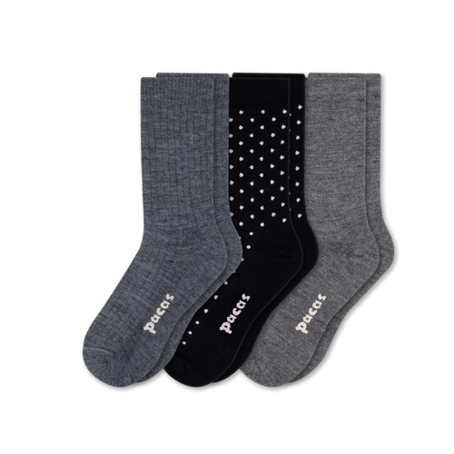 3 Pack - Women's Light-Weight Crew Pacas Socks