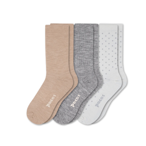 3 Pack - Women's Light-Weight Crew Pacas Socks