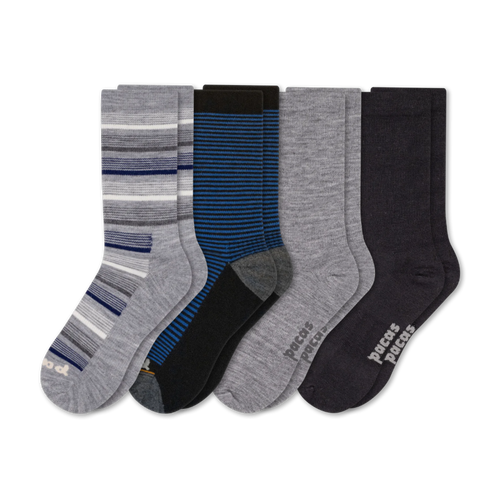 4 Pack - Men's Light-Weight Crew Pacas Socks