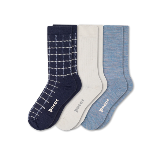 3 Pack - Women's Light-Weight Crew Pacas Socks