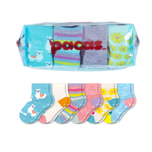 6 Pack - Toddler Pacas Gripper Socks