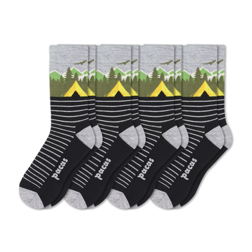 4 Pack - Men's Light-Weight Crew Pacas Socks