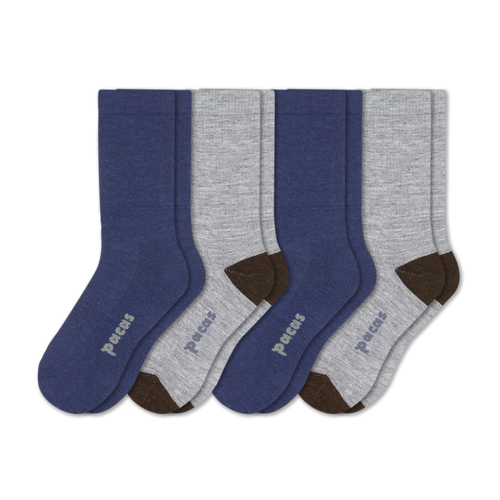 4 Pack - Men's Light-Weight Crew Pacas Socks