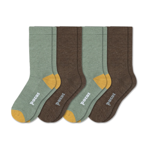 4 Pack - Men's Light-Weight Crew Pacas Socks