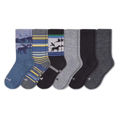 6 Pack - Men's Crew Pacas Socks