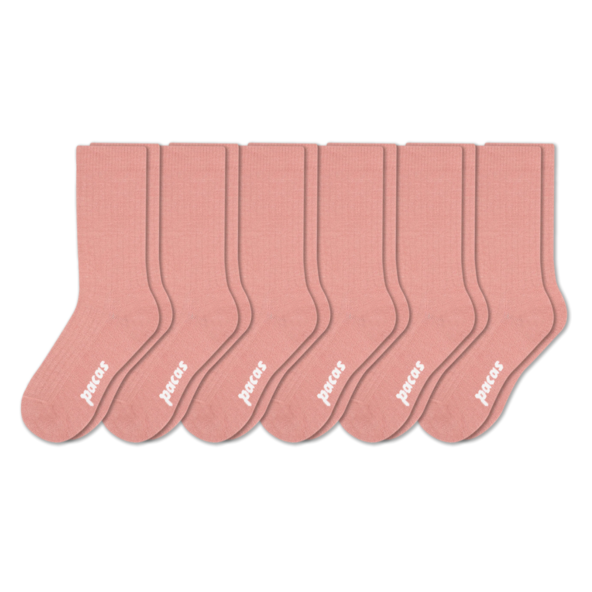 6 Pack - Women's Light-Weight Crew Pacas Socks