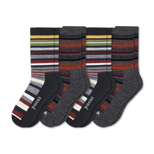 4 Pack - Men's Light-Weight Crew Pacas Socks